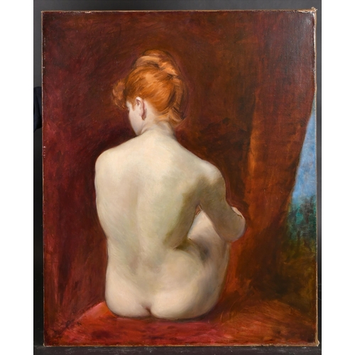 110 - After Emile Auguste Carolus-Duran (1837-1917) French. A Seated Nude, Oil on canvas, unframed, 34.5