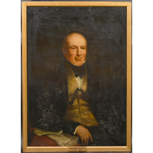 112 - 19th Century English School. Portrait of Richard Potter (1778-1843), Oil on canvas, Inscribed on a p... 