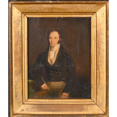 113 - 19th Century English School. Portrait of a Seated Man, Oil on panel, 8