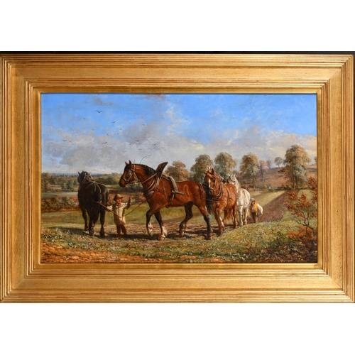 126 - 19th Century English School. 'The Plough Team', Oil on canvas, Signed with indistinct monogram 'AS',... 