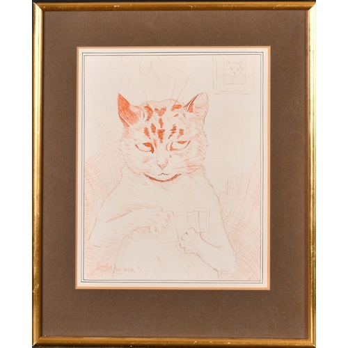 172 - Louis Wain (1860-1939) British. 'The Card', Ink, Signed, 9.75