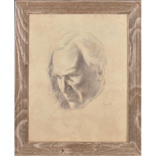 189 - Jacob Kramer (1892-1962) Ukrainian. Head of a Man, Charcoal, Signed in pencil, 19