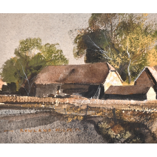 205 - Rowland Hilder (1905-1993) British. 'Oast Houses in Kent', Watercolour, Signed, 14.75