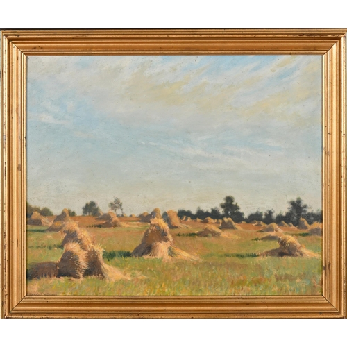 219 - Morris Meredith Williams (1881-1973) British. Haystacks, Oil on board, Signed, 13