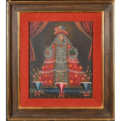 22 - 20th Century Cuzco School. The Virgin, Oil on board, 12.5