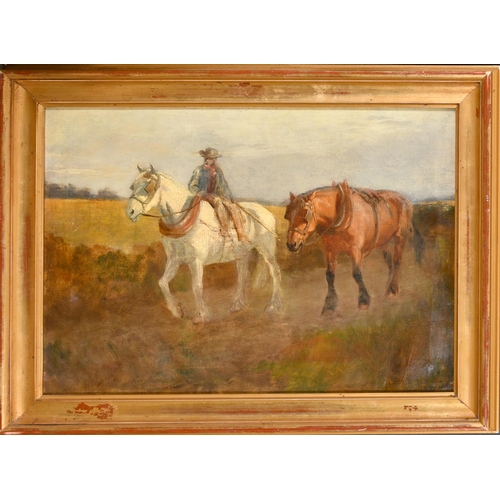 224 - Circle of Frederick Hall (1860-1948) British. Returning from the Fields, Oil on canvas, Bears signat... 