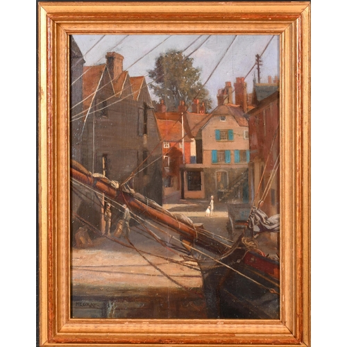 232 - Millicent Etheldreda Gray (1873-1957) British. Harbourside View, Oil on panel, Signed, 13