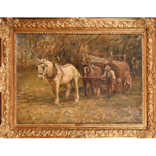 241 - Harry Fidler (1856-1935) British. The Last Harvest, Oil on canvas, Signed, 20