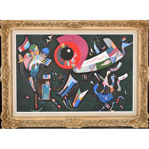 280 - After Wassily Kandinsky (1866-1944) Russian. Abstract, Oil on canvas, Signed and inscribed in Cyrill... 