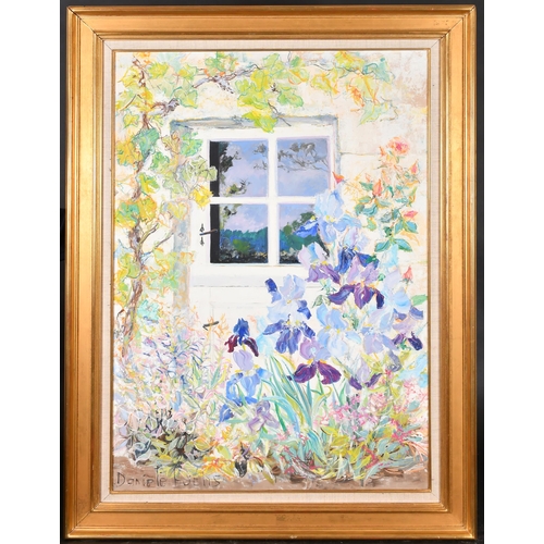 300 - Daniele Fuchs (1931-2013) French. A Garden Window, Oil on canvas, Signed, and inscribed verso, 36