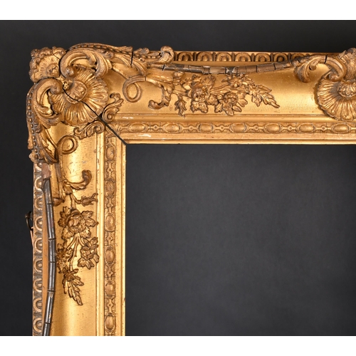 319 - 19th Century English School. A Gilt Composition Frame with swept centres and corners, rebate 30