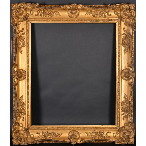 319 - 19th Century English School. A Gilt Composition Frame with swept centres and corners, rebate 30