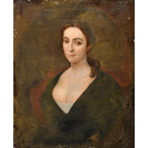 35 - 18th Century English School. Portrait of Marthe Susanna Beteille, Oil on canvas, Inscribed on labels... 