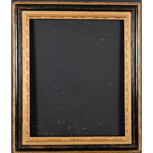 383 - 18th Century English School. A Darkwood Frame with a gilt painted carved wood slip, rebate 15