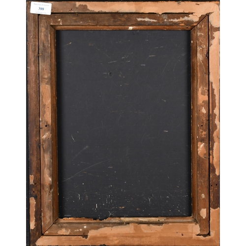 388 - 18th Century English School. A Darkwood Frame, with a carved giltwood slip, rebate 14.5