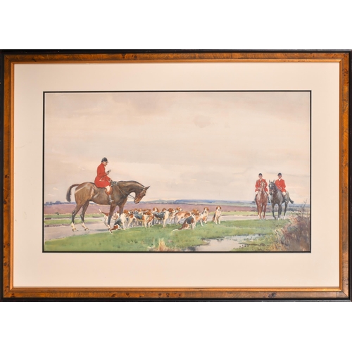 39 - John Sanderson Wells (1872-1955) British. 'The Meet', Watercolour, Signed, 15