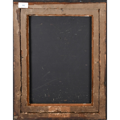 392 - 18th Century English School. A Darkwood Frame with a gilt painted carved wood slip, rebate 14.5