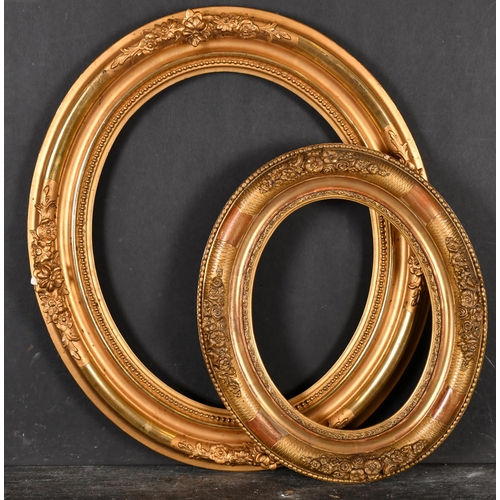 393 - 19th Century French School. A Gilt Composition Oval Frame, rebate 14.25