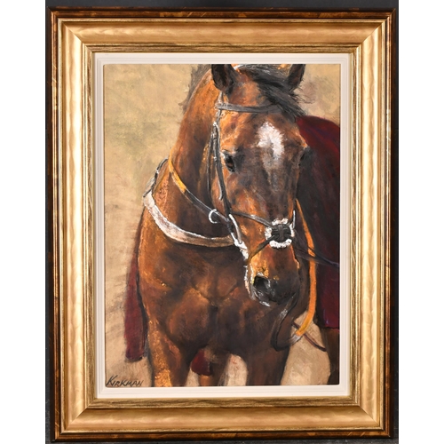 40 - Jay Boyd Kirkman (1958-) American. Portrait of a Horse, Chalk, Signed, 19.5