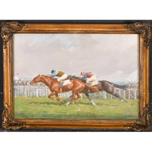 41 - Charles Edward Stewart (1866-1942) British. A Racing Scene, Gouache, Signed with initials, 10