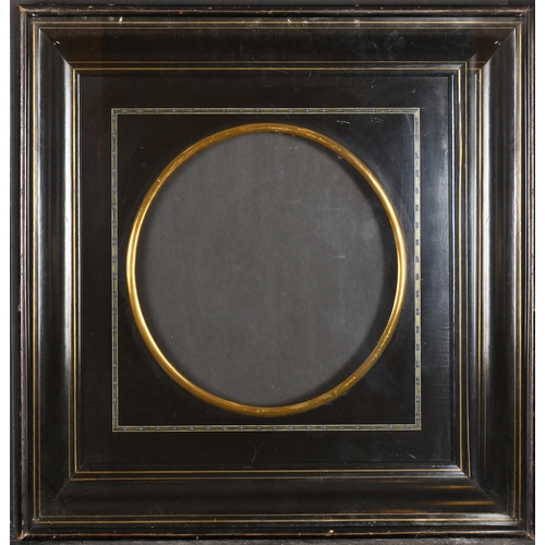 412 - 20th Century English School. A Black Lacquered Frame with a circular slip with a gilt inner edge, re... 