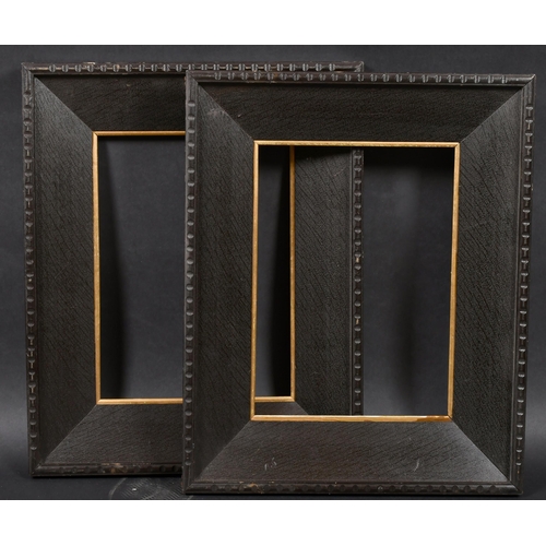 421 - 20th Century English School. A Pair of Black Painted Frames, with gilt inner edges, rebate 12