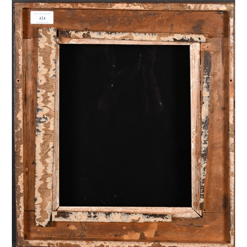 424 - 19th Century English School. A Darkwood Frame, with a gilt slip and inset glass, rebate 11