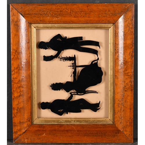 441 - 19th Century English School. A Maple Frame with a Gilt Slip, and inset silhouette and glass, rebate ... 