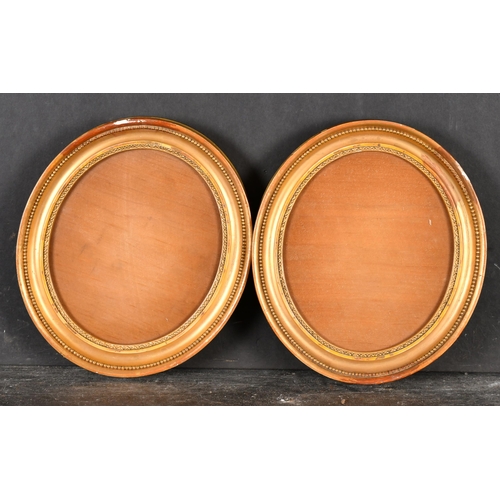 442 - 19th Century English School. A Pair of Gilt Composition Oval Frames, with inset glass, rebate 7.75