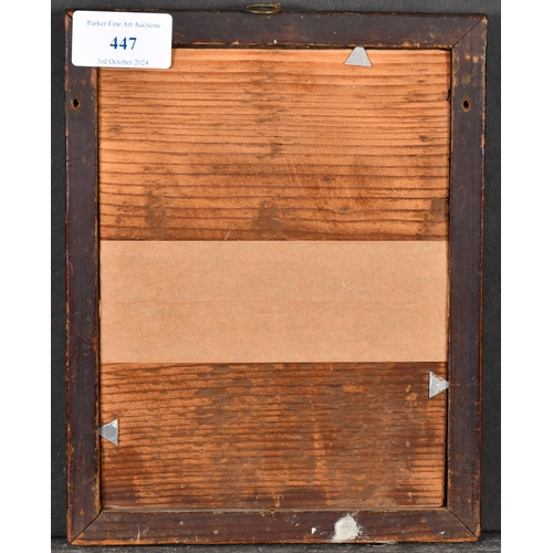 447 - 18th Century English School. A Darkwood Frame with a gilt inner edge and inset glass, rebate 7