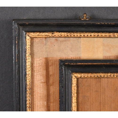 454 - 18th Century English School. A Pair of Darkwood Frames with gilt inner edges and inset glass, rebate... 