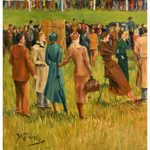 56 - S C Peacock (19th-20th Century) British. A Racing Scene, Oil on canvas, Signed, 24