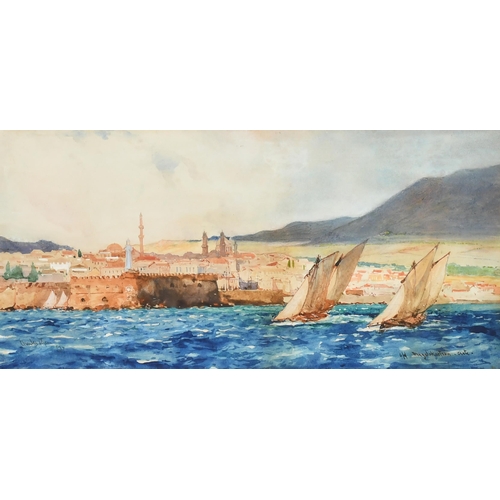 60 - Charles Edward Dixon (1872-1934) British. Off Megalokastron, Crete, Watercolour, Signed, inscribed a... 