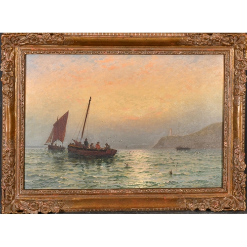 67 - George Stanfield Walters (1838-1924) British. Boats at Dusk, Oil on canvas, Signed and dated 1889, 1... 