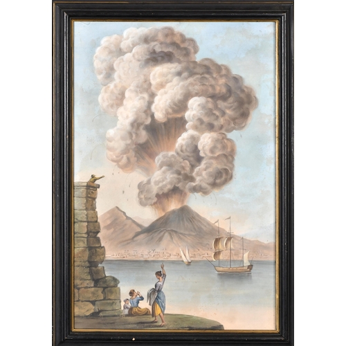 7 - Early 19th Century Italian. The Eruption of Vesuvius, Watercolour, 20