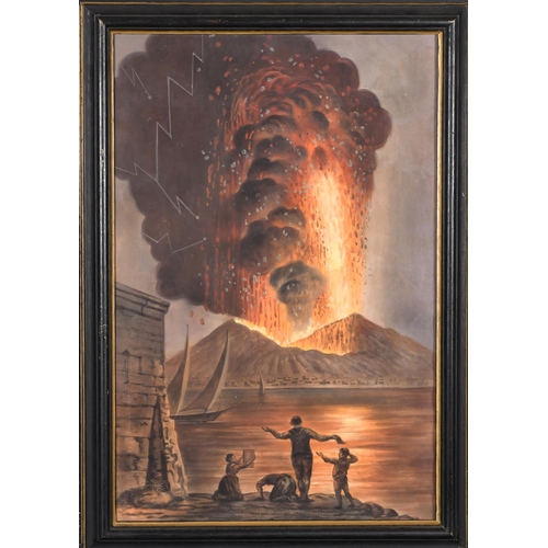 7 - Early 19th Century Italian. The Eruption of Vesuvius, Watercolour, 20