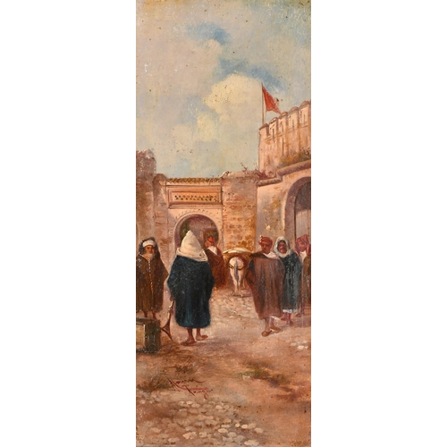 95 - Emile Marin (1876-1940) French. A Middle Eastern Market Scene, Oil on panel, Signed, 11.5