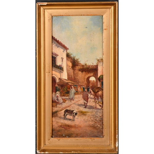 95 - Emile Marin (1876-1940) French. A Middle Eastern Market Scene, Oil on panel, Signed, 11.5