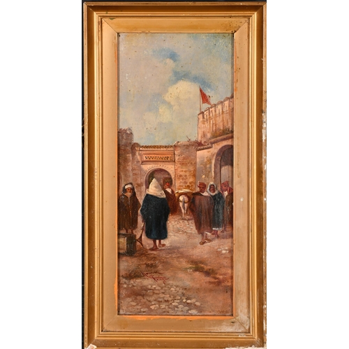 95 - Emile Marin (1876-1940) French. A Middle Eastern Market Scene, Oil on panel, Signed, 11.5