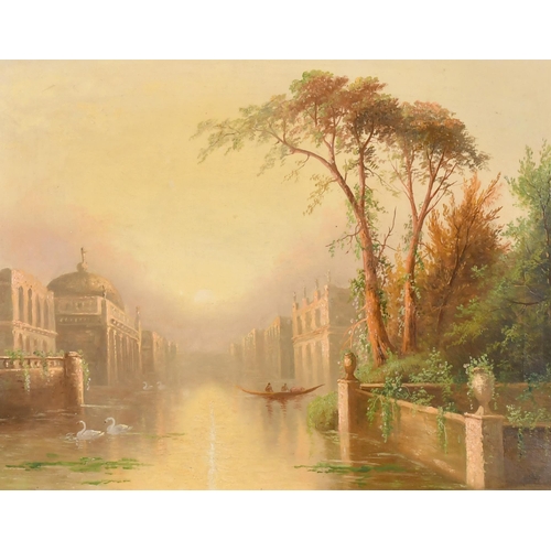 100 - James Salt (1850-1903) British. A Pair of Canal Scenes, Oil on canvas, Signed, 14