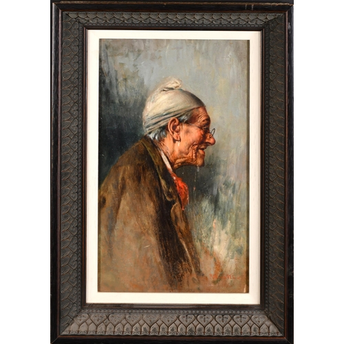 102 - Tito Pellicciotti (1871-1950) Italian. Bust Portrait of a Man, Oil on panel, Signed, 11.5