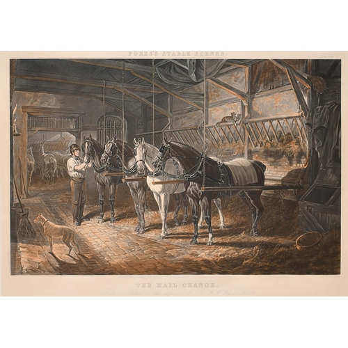 108 - After John Frederick Herring Snr (1795-1865) British. A Set of Fores's Stable Scenes, Engraving, In ... 