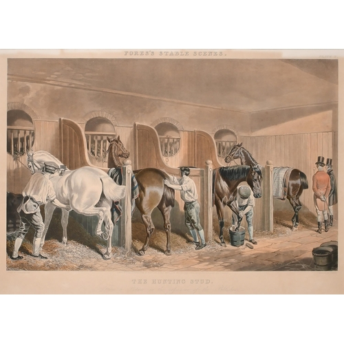 108 - After John Frederick Herring Snr (1795-1865) British. A Set of Fores's Stable Scenes, Engraving, In ... 