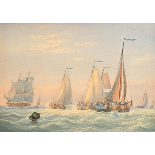 134 - William Joy (1803-1867) British. A Pair of Dutch Shipping Scenes, Watercolour, 7.25