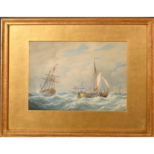 134 - William Joy (1803-1867) British. A Pair of Dutch Shipping Scenes, Watercolour, 7.25