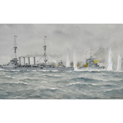 138 - Eric 'Tuffie' Tufnell (1888-1978) British. 'Jutland', Watercolour, Signed and inscribed, 8.5