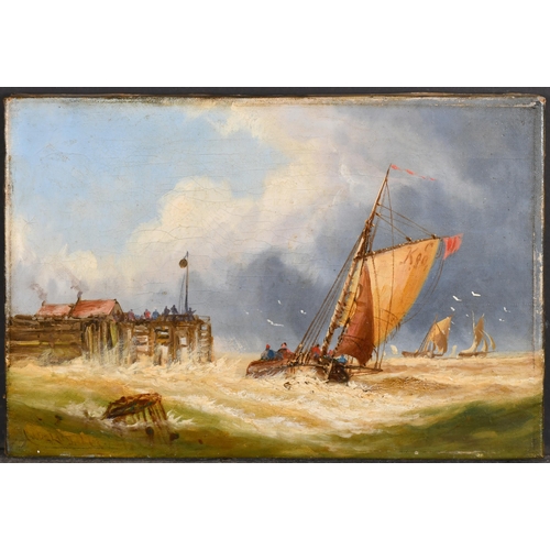 147 - Charles John de Lacy (1856-1929) British. 'Running to Harbour', Oil on canvas, Signed, unframed 8