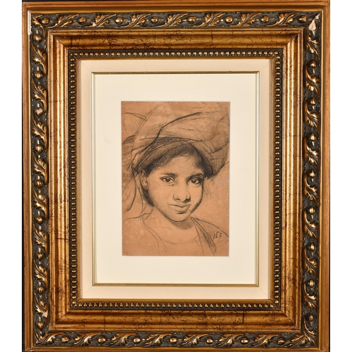 161 - Attributed to Nicolai Ivanovitch Fechin (1881-1955) Russian. Study of a Girl, Lithograph, 13.5