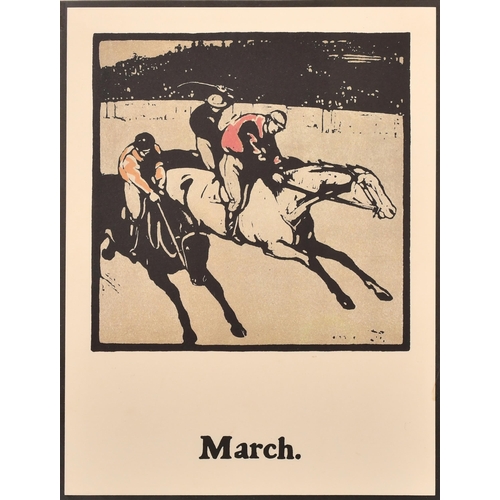 164 - Sir William Nicholson (1872-1949) British. An Almanac of Twelve Sports as Months of the Year, Prints... 