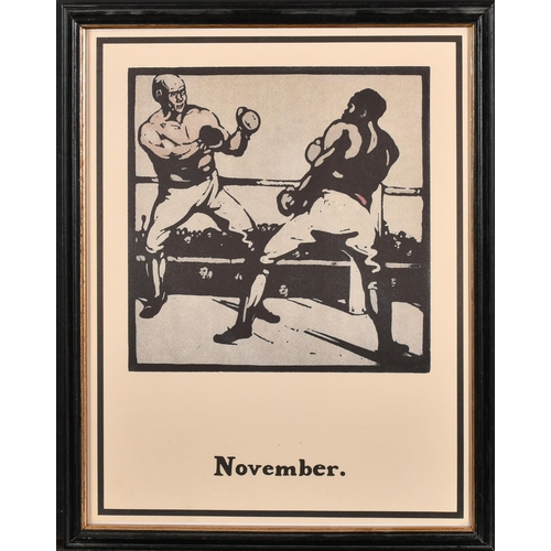 164 - Sir William Nicholson (1872-1949) British. An Almanac of Twelve Sports as Months of the Year, Prints... 